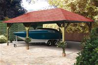 Pavillon / Carport Premium Karibu Holm 2 kdi 778 x 431 cm