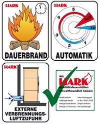 Kaminofen / Dauerbrandofen Hark Zeno Stahl graphit 8 kW  